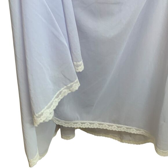 Vintage 1960's Claire Sandra By Lucie Ann Nightgown Long Satin Lace Sheer Flowy - Picture 14 of 16
